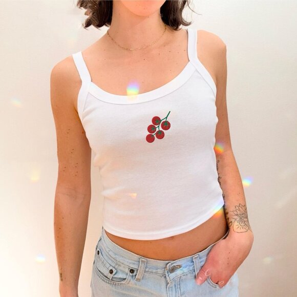 Cherry Tomatoes Tank Top – Fresh Fruit Graphic Summer Tank - Picture 2 of 4